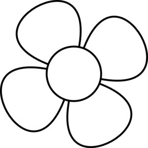 Flower outline clipart black and white