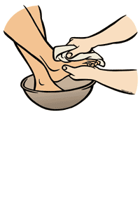 Servant Washing Feet Clipart