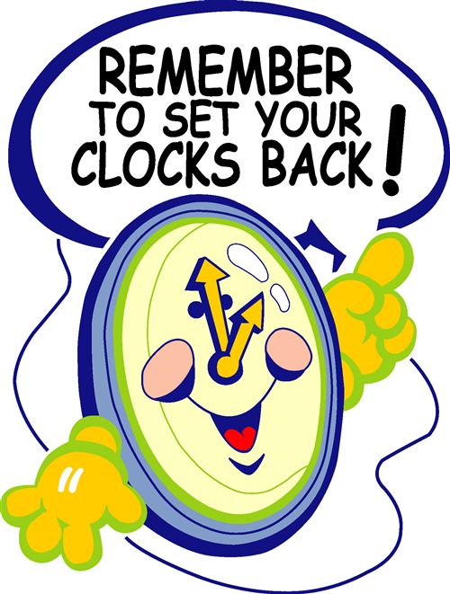 Daylight savings time clipart fall back