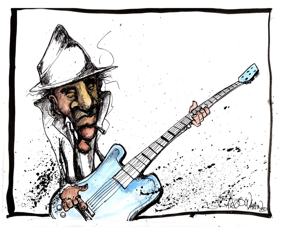 Old Guitar Player Cartoon - ExtraVital Fasion