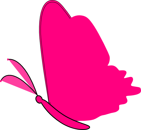 Simple pink butterfly clipart
