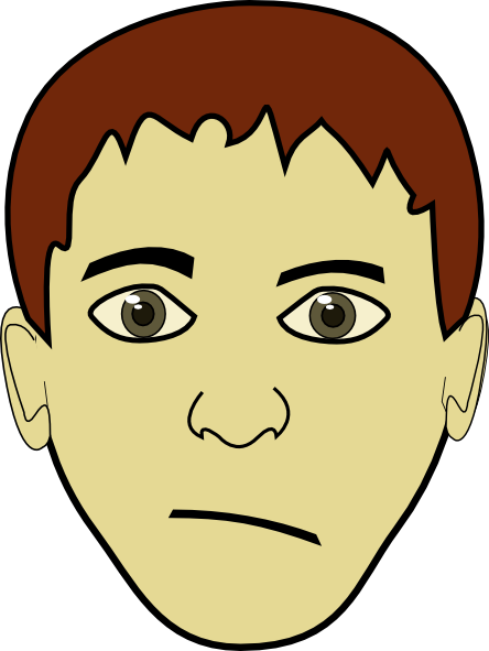 Boy face brown hair clipart