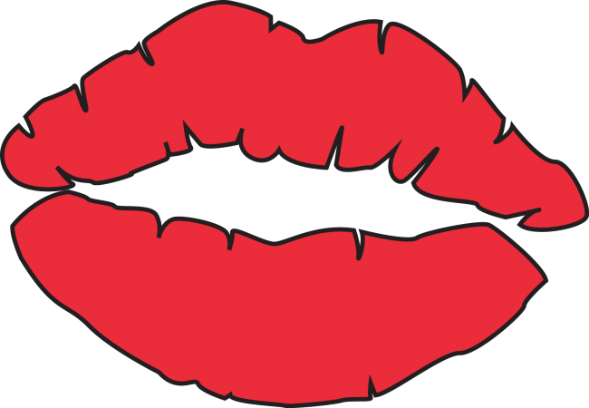 Kissy Lip Black Clipart