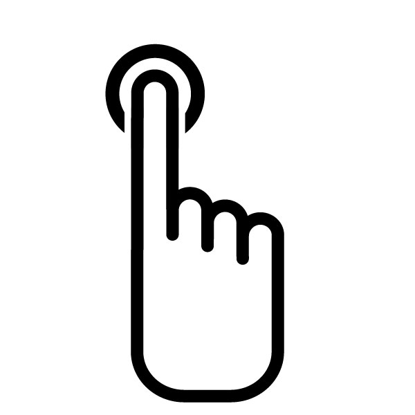 Press Button Hand Symbol: Visual Symbol, Icon, Pictogram Signage ...