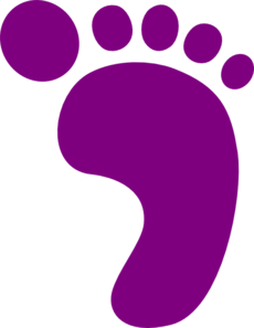 Purple Right Footprint Clip Art - vector clip art ...