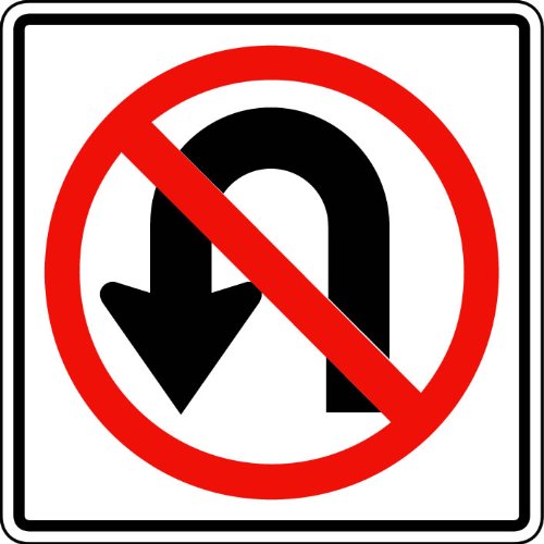 Street &amp; Traffic Sign Wall Decals - No U Turns Symbol Sign ...