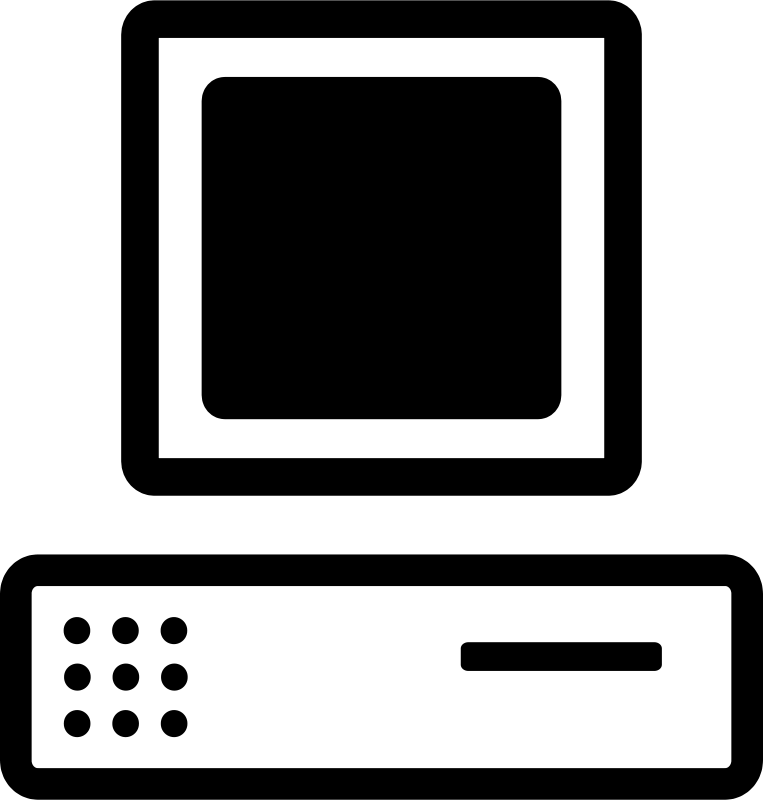 Clipart computer black and white