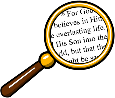 Image: Magnifying Glass over Bible | Bible Clip Art | Christart.com