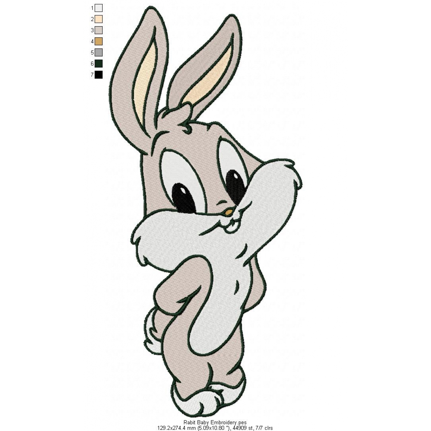 Cute Cartoon Baby Bugs Bunny Rabbit Baby Embroidery - Litle Pups