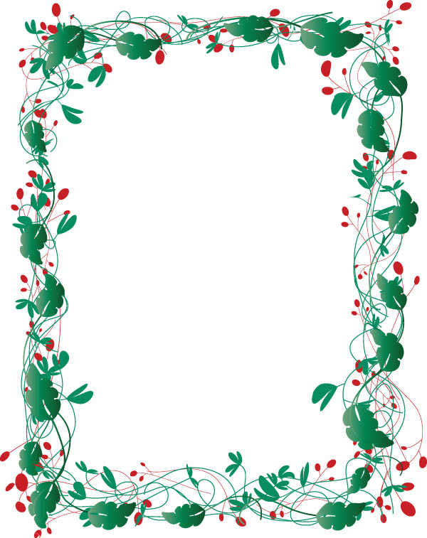 Nature 8x11 Page Border Clipart