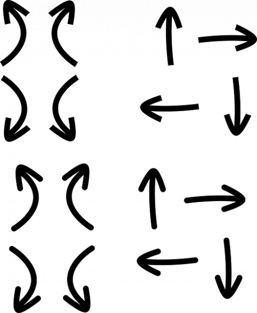 Set arrow turn direction left Photo | Free Download