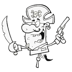 Wonderful Pirate Clip Art and Coloring Pages for Kids