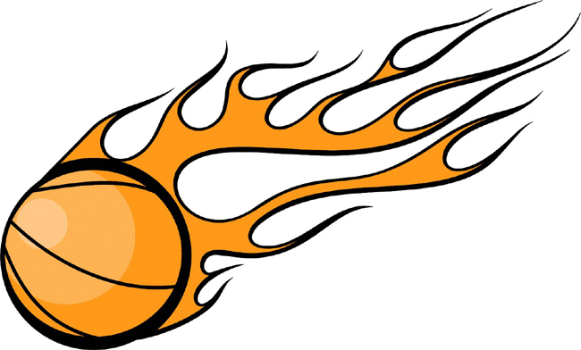 Flaming Basketball Net Clipart