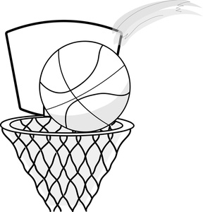 Basketball goal clipart black and white - ClipartFox