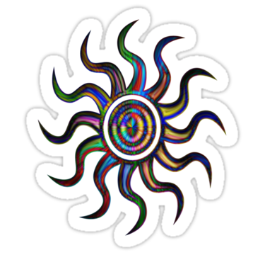 Psychedelic Sun" Stickers by Matthew Walmsley-Sims | Redbubble