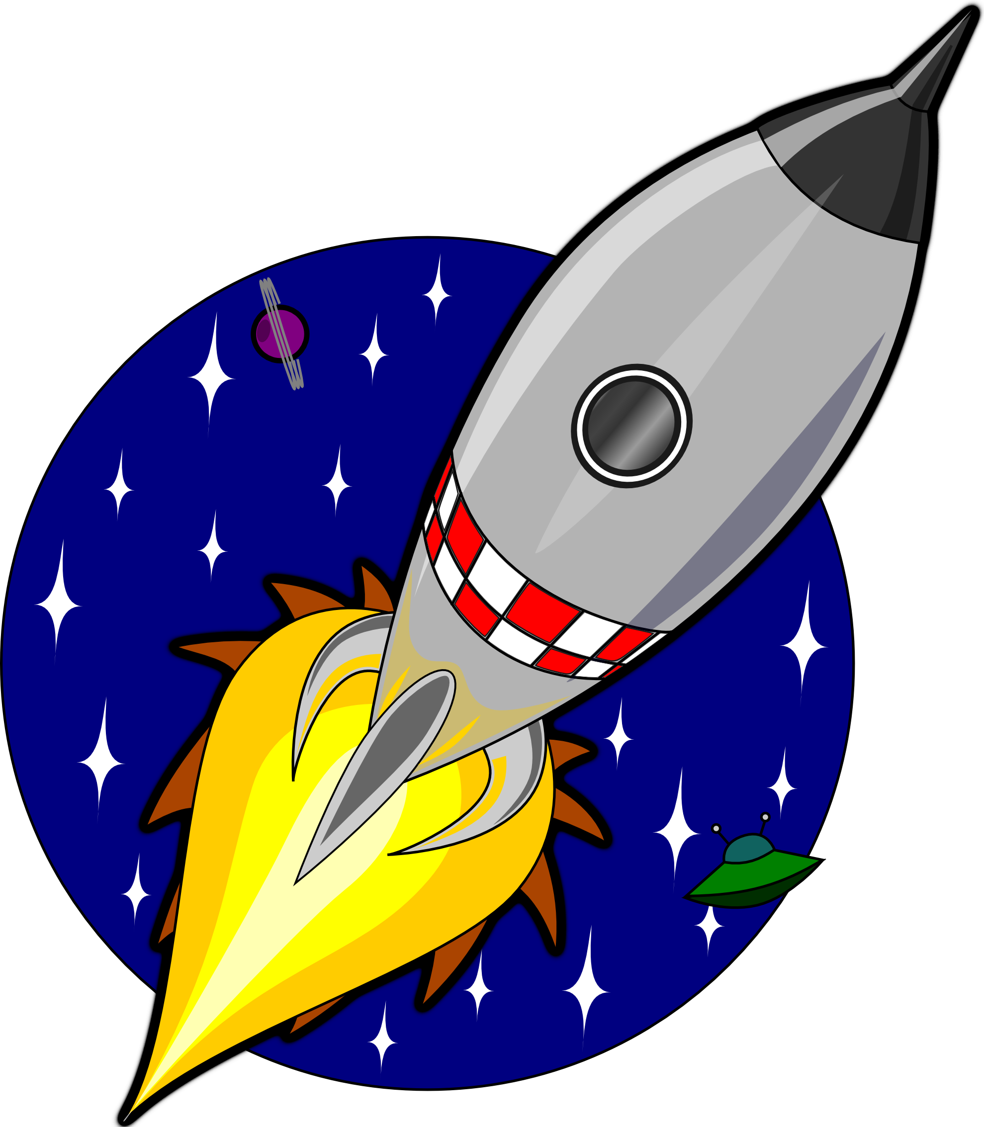 Space rocket clip art black and white pics about space 2 ...