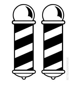 2x Barbershop Stickers Barber Pole Sticker for Shop Window Mirrors ...