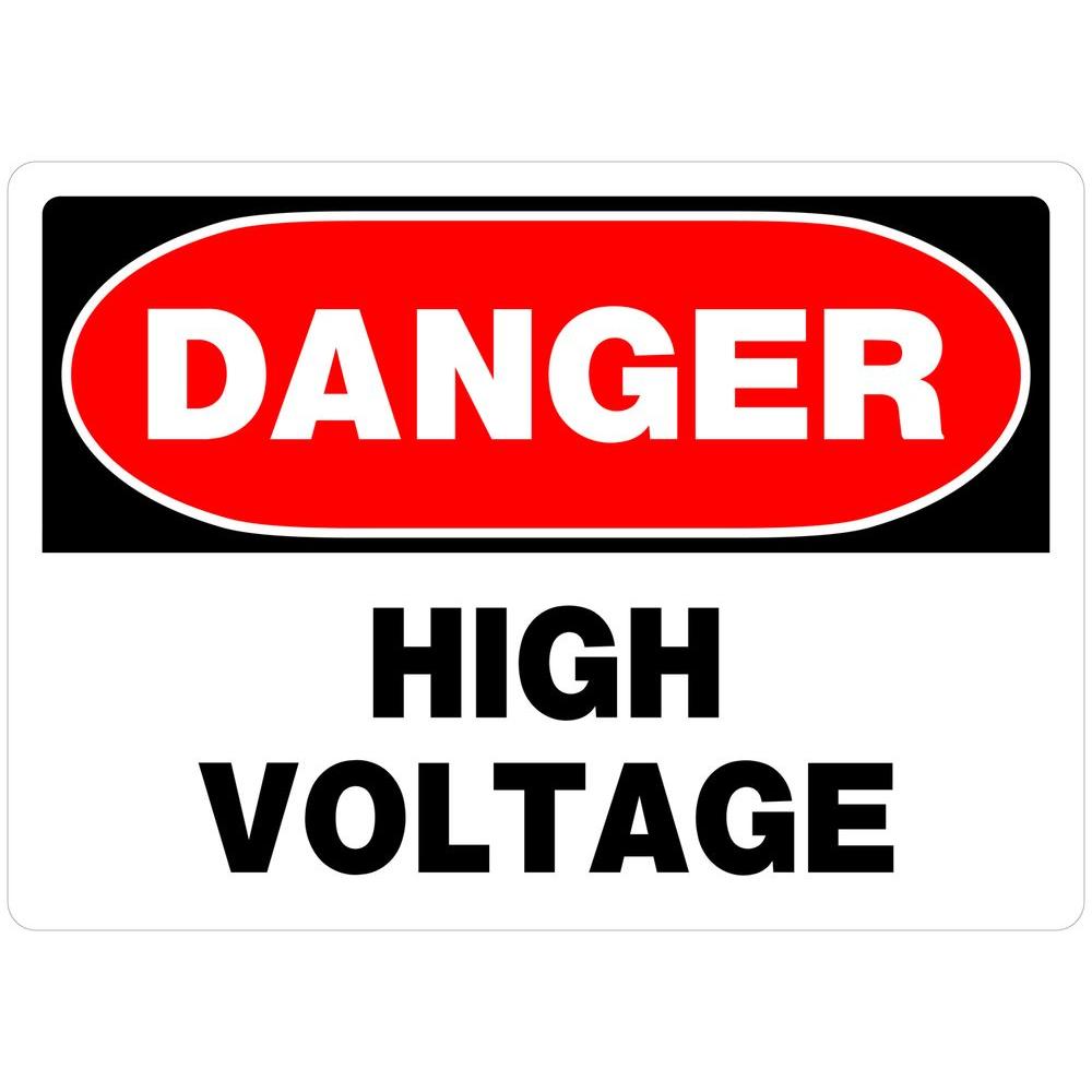 The Hillman Group 10 in. x 14 in. Danger High-Voltage Sign-842062 ...