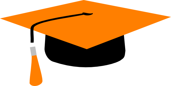 Graduation cap clipart orange