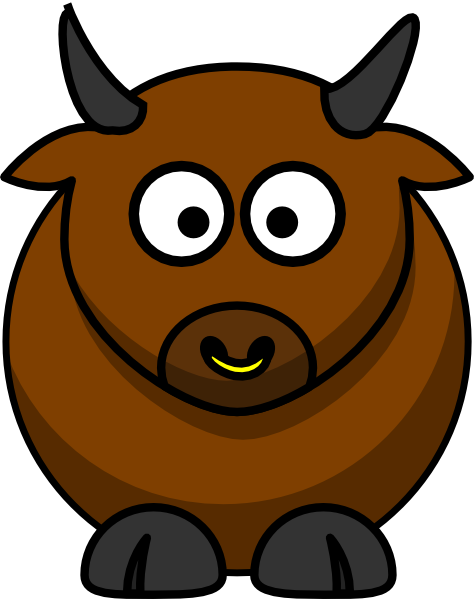 Clip Art Cartoon Black Bull Clipart