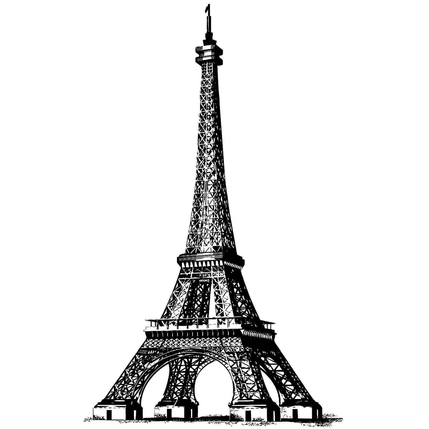 Black And White Eiffel Tower Drawing ClipArt Best