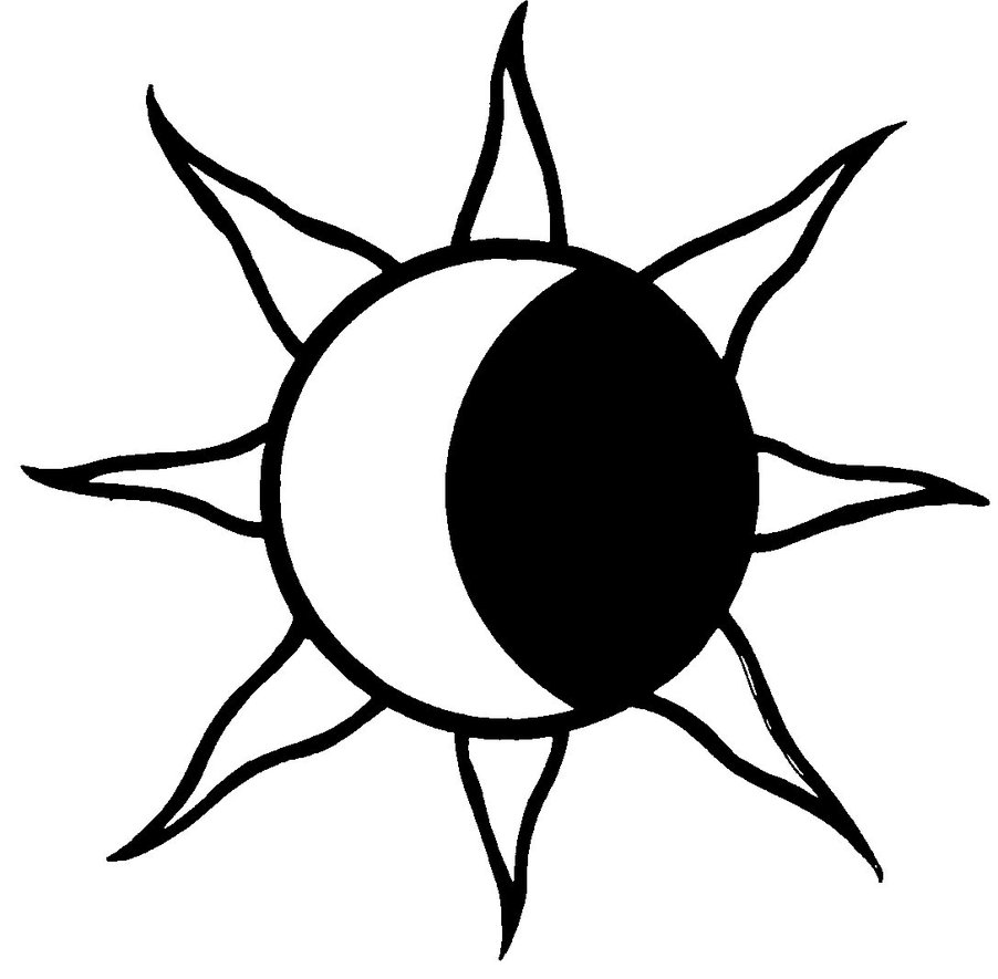 Moon and the sun clipart