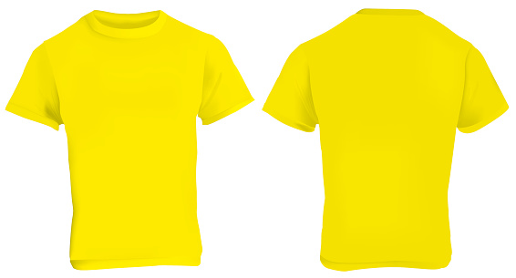 Silhouette Of A Yellow T Shirt Template Clip Art, Vector Images ...