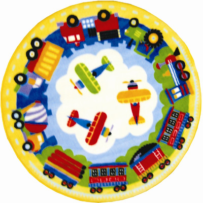 Fun Rugs Olive Kids Trains, Planes and Trucks Kids Rug | Wayfair