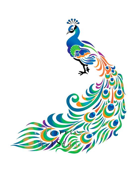 Stencils, Birds and Peacock art