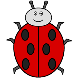 Ladybug - Paper craft (Black and White Template)