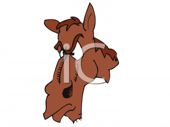 Clipart Picture of a Cartoon Horse Head of a Mad Horse ...