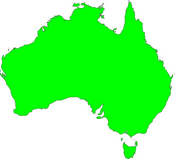 Australia In Green Clip Art - vector clip art online ...