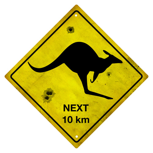 Kangaroo Souvenir Road Sign - connect4designs