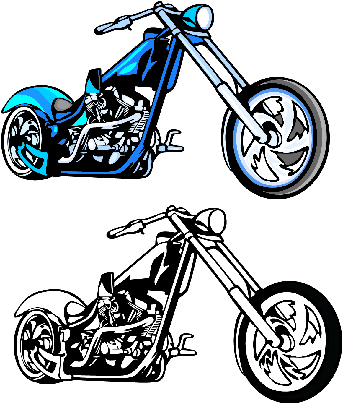 Motorcycle Chopper Clipart - Free Clipart Images