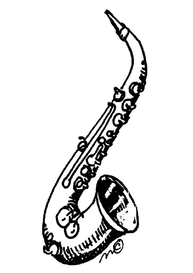 coloriage de musique saxophone-224 17 - Coloriage en ligne gratuit ...