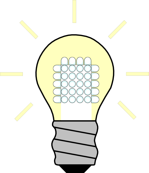 Light Bulb Led On clip art - vector clip art online, royalty free ...