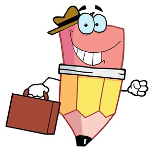 End Of Day Clipart Image - A happy cartoon businessman pencil ...