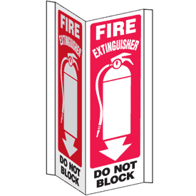 Fire Extinguisher Do Not Block 3-Way View | Fire Safety Signs | Seton.