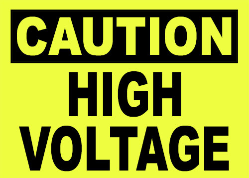 EHC-GLOW | CAUTION-HIGH VOLTAGE (yellow)