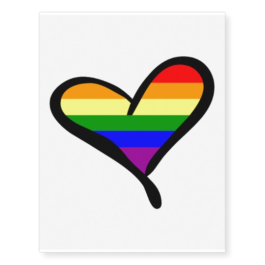 Gay Pride Rainbow Heart Temporary Tattoo | Zazzle