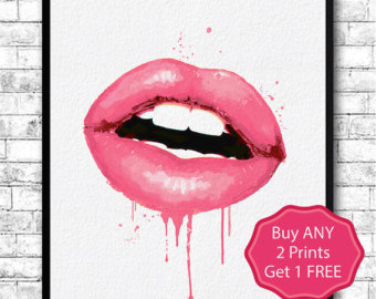 Lip wall art | Etsy