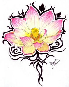 Beautiful, Flower tattoo designs and Lotus