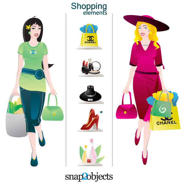 Shopping Characters and Elements | Download Free vectors | Free ...