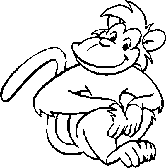 Black And White Drawing Of Monkey - ClipArt Best