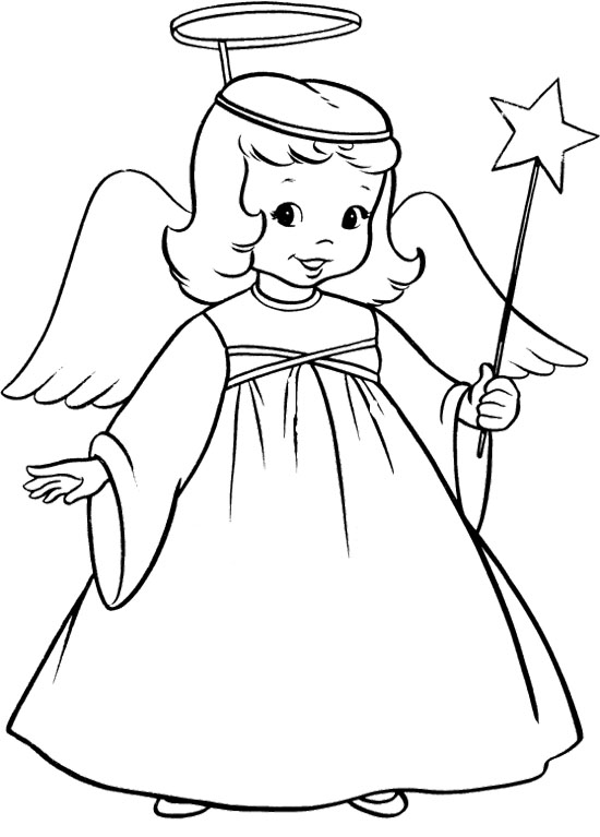 Angel Drawings For Kids With Color