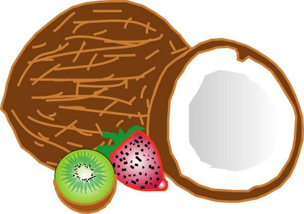 Coconuts Kiwi Strawberry Clip Art - vector clip art ...