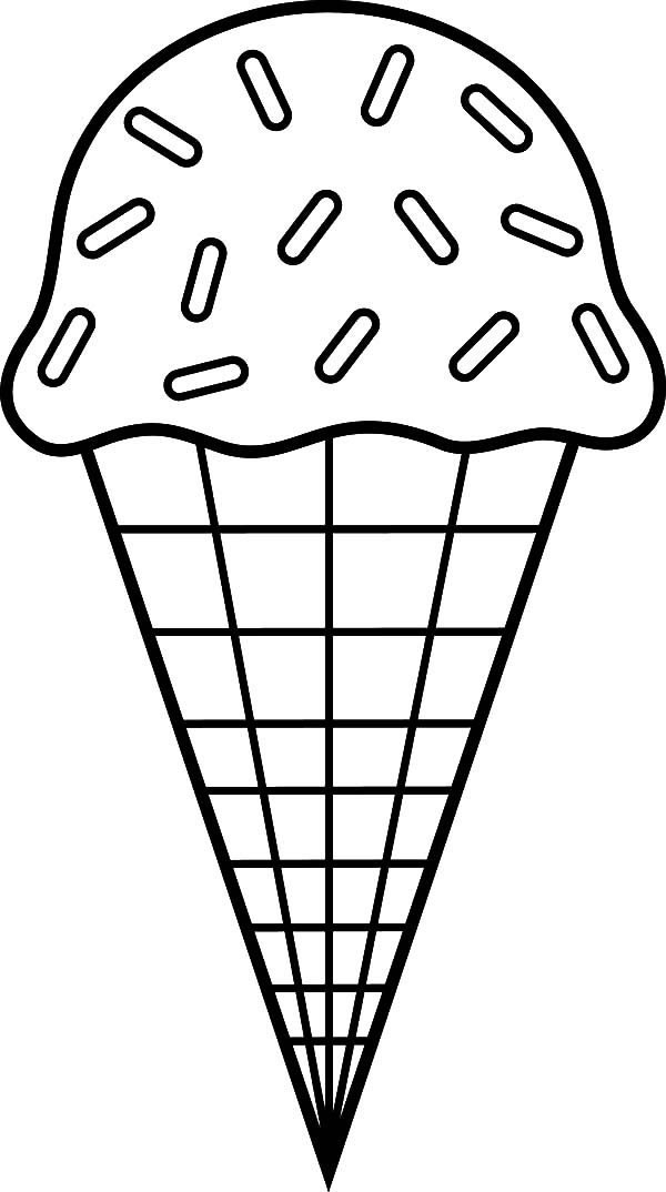 Ice Cream Cone Chocolate Sprinkles Coloring Pages | Bulk Color