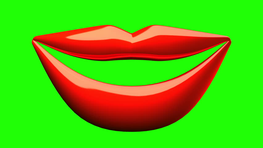 Many Red Kissing Lips On Red Background. 3D Render Animation ...