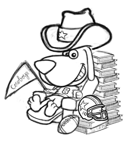 Cowboys Hound Dallas Football Fan Cartoon Logo