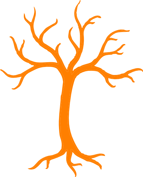 Orange Dead Tree clip art - vector clip art online, royalty free ...